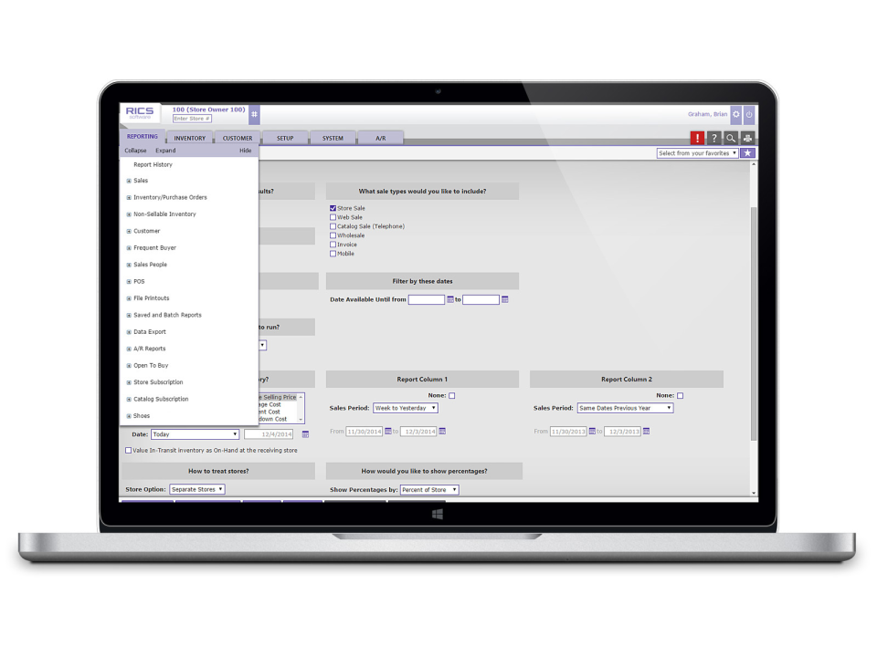 screenshot of RICS Software